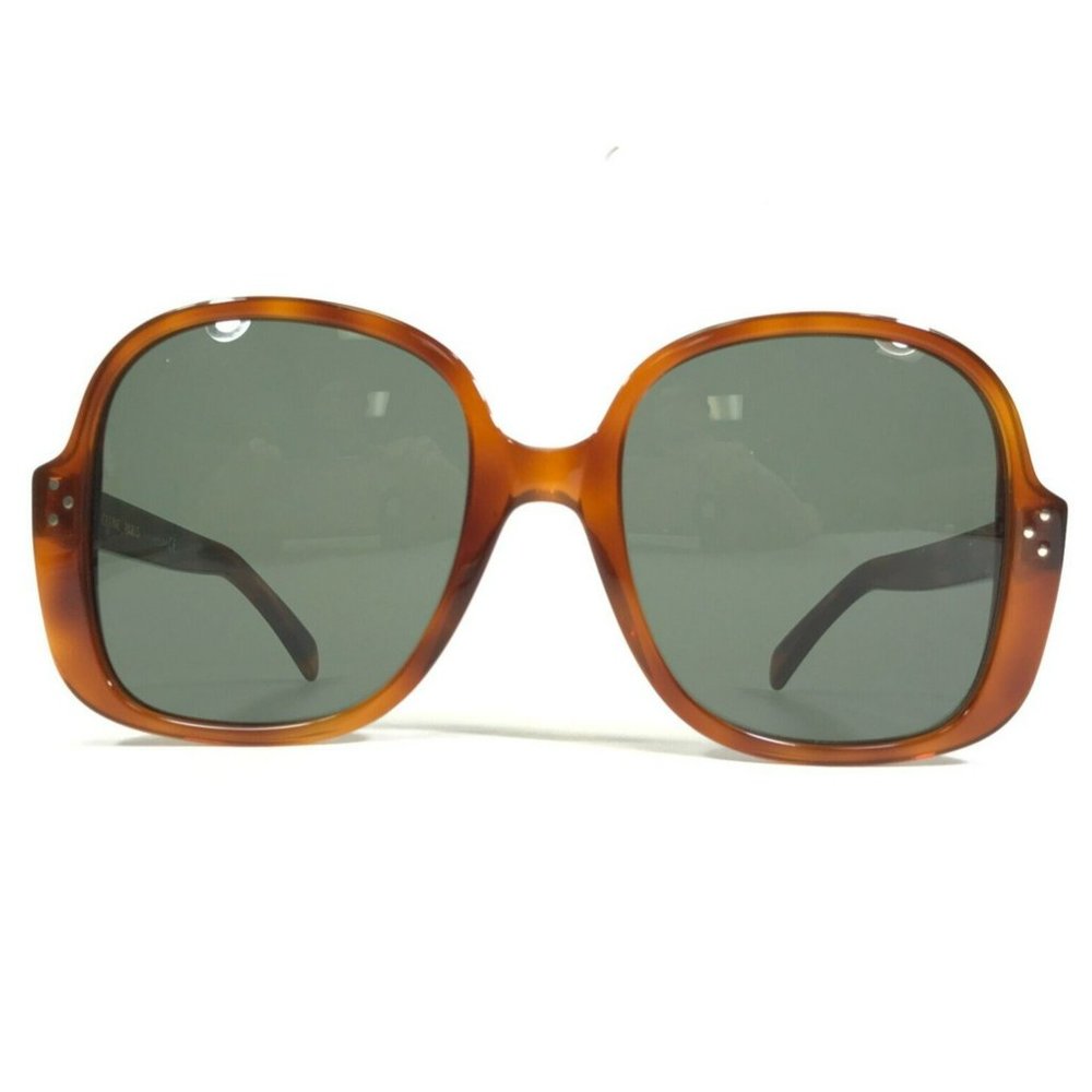 Celine Sunglasses CL40158I 53N Brown Tortoise Frames with Green Lenses 58-21-140
